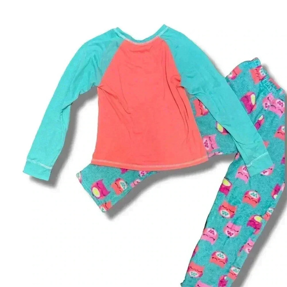 Wonder Nation Girls' Owl Pajama Set XL Multicolor Long Sleeve 2-Piece - Picture 4 of 7